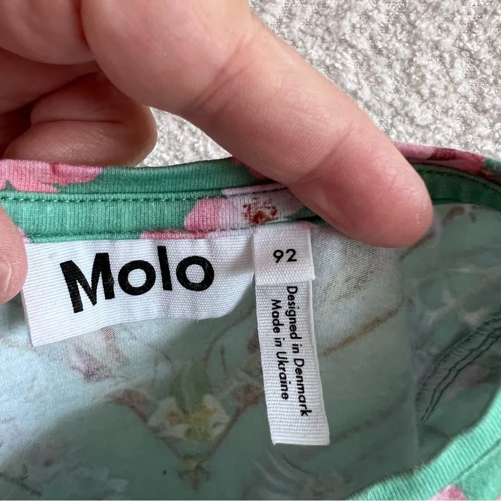Molo Toddler Green Rimona‎ With Love Organic Cotton Short Sleeve T Shirt Size 2T